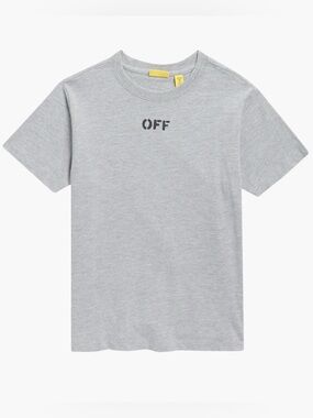 Off-White Kids' Light Gray 'OFF' Logo Tee